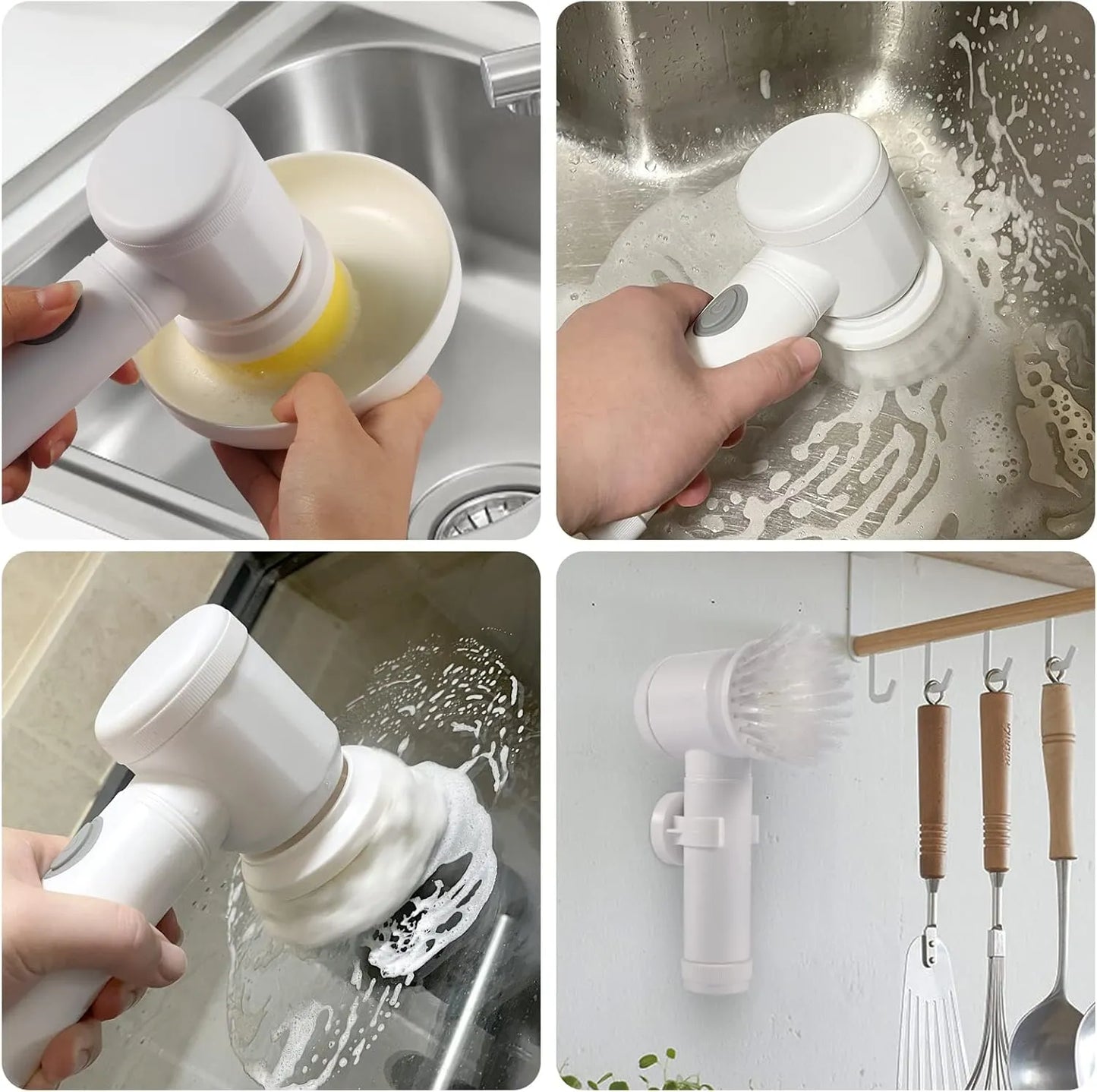 Electric Dust Cleaning Brush White Multi-Function