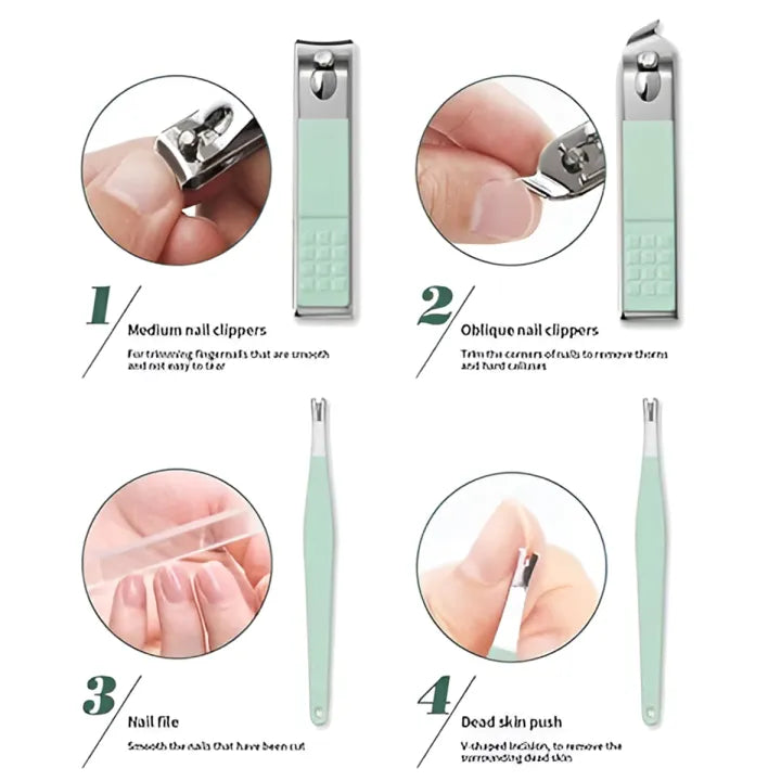 16-Piece Premium Personal Manicure & Pedicure Grooming Kit