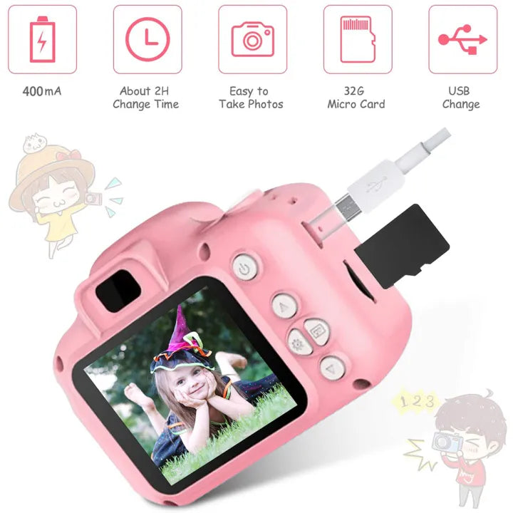 Mini Camera  Kids Camera Toys for Fun with HD Digital Video and Photography Camera