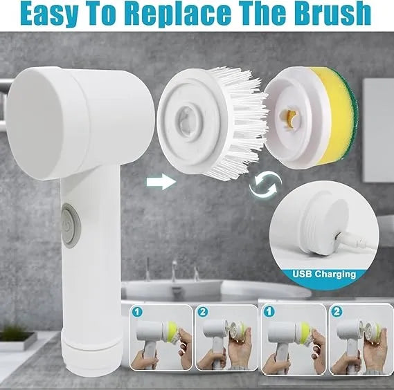 Electric Dust Cleaning Brush White Multi-Function