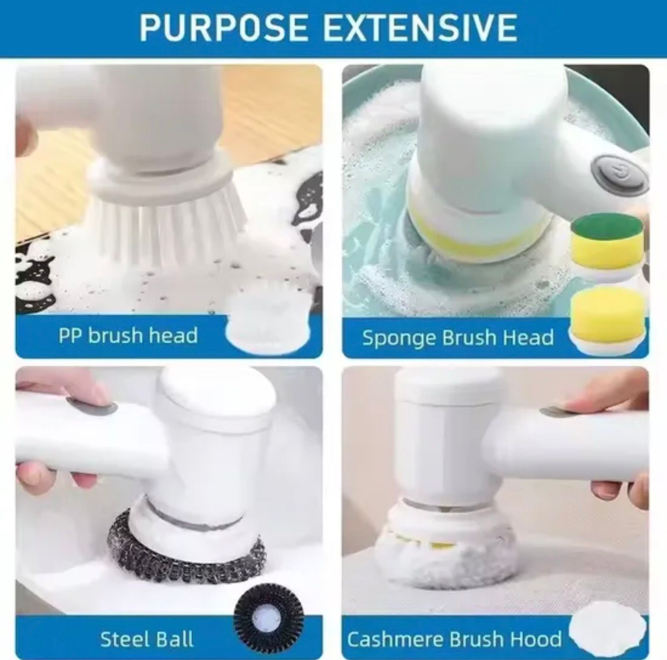 Electric Dust Cleaning Brush White Multi-Function