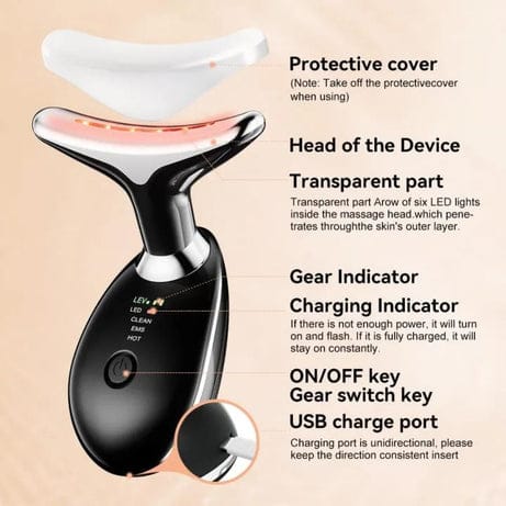Rechargeable Neck & Face Massager with EMS Microcurrent