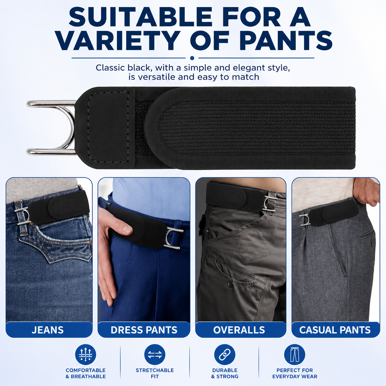Adjustable Buckleless Elastic Waist Belt