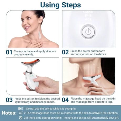 Rechargeable Neck & Face Massager with EMS Microcurrent