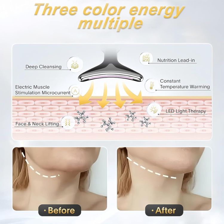 Rechargeable Neck & Face Massager with EMS Microcurrent
