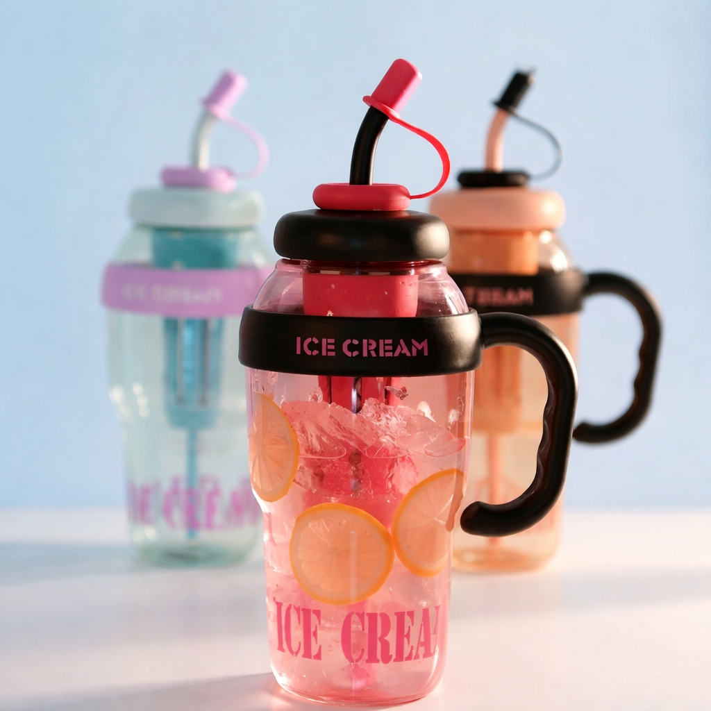 Ice Cream Style Gym Water Bottle ABS Plastic